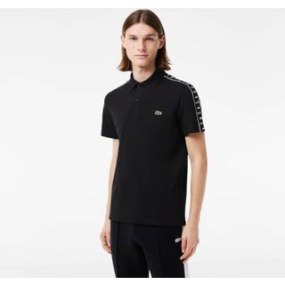 Lacoste Taped Logo Polo T Shirt Black