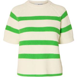 Selected Femme - Grøn - Slfbloomie Ss Knit O-Neck Noos - Medium