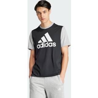 Essentials Single Jersey Big Logo T-shirt - Black / Medium Grey Heather - XS