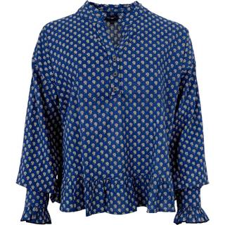 BCFLORA Ruffle blouse - Blue Floral - XS/S
