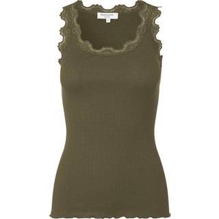 Rosemunde Copenhagen Silke Top w lace Olive Night Grøn-S