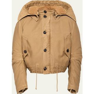 Prada Faux fur-trimmed bomber jacket - beige - EU 48