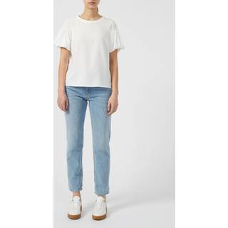 French Connection French Connection White Crepe Light Puff Sleeve Top