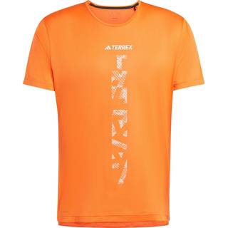 Adidas Men's Terrex Agravic Trail Running T-Shirt Semi Impact Orange/White, S