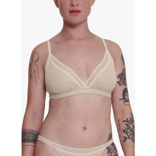 Sloggi GO Ribbed Lace Bralette - Ivory-2 - X-Large