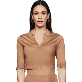 Pierre Robert X Jenny Skavlan Wool Pique Top - Camel - Small