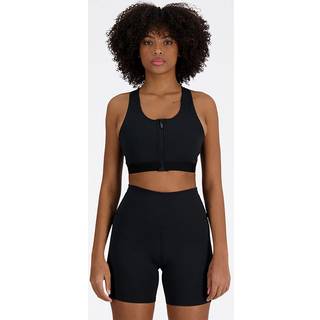bh New Balance Sleek Medium Support Pocket Zip Front Bra wb41047-bk Størrelse XS