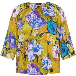 Blomsterprint Bluse - Raglan - Yellow