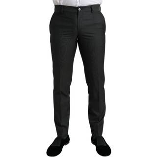 Dolce & Gabbana Dark Grå Stretch Slim Formal Bukser & Jeans