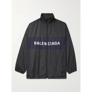 Balenciaga - Oversized Logo-Print Colour-Block Shell Jacket - Men - Black - XS