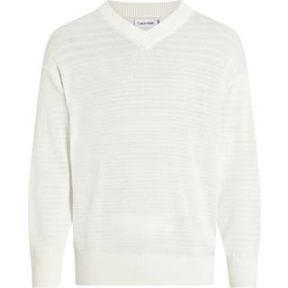 V-hals Striktrøje, Yah Egret, XL