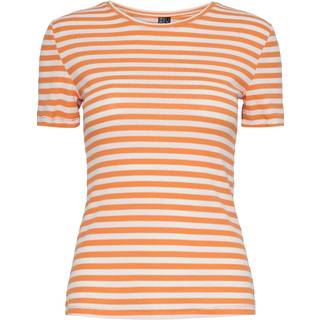 Pieces dame top PCRUKA - Tangerine CLOUD DANCER - S