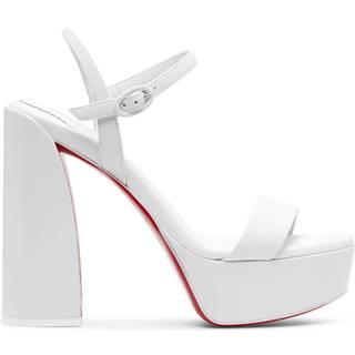 Christian Louboutin Movida Jane 130 leather platform pumps - white - EU 41