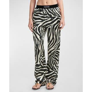 Tom Ford Printed silk-blend wide-leg pants - multicoloured - XS