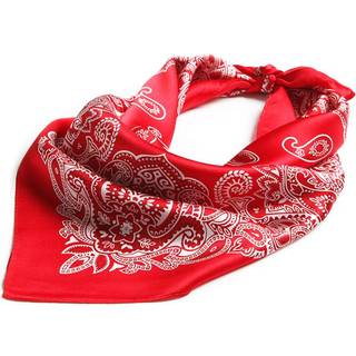 Jerla Women's Men's Small Square Satin 100% Real Mulberry Silk Scarfs Paisley Hair Head Face Scarf 21 """" X 21 """" (Paisley Red)