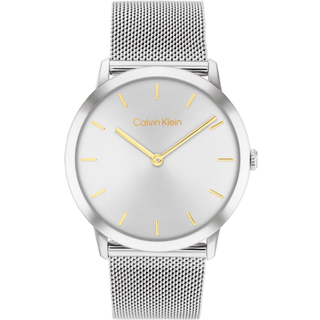 Minimalistic Dial Mesh Bracelet Watch - Silver - One Size