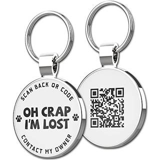 MyLuckyTag QR Code Pet ID -tags Hund Tags - Pet Online Profile - Scan QR Modtag øjeblikkelig PET Location Alert e -mail