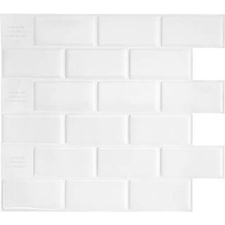 Smart Fliser skr?l og stick backsplash - 10 ark p? 10,95 """" x 9,70 """" - 3d kl?bende skr?l og stick fliser bagfra til k?kken badev?relse v?gfliser