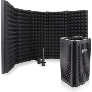 Pyle Studio Mikrofon Lydisolering - Forbedre vokal og sang med 5 folde akustiske paneler Justerbar dybde og aftageligt stdbeslag - Ideelt podcas