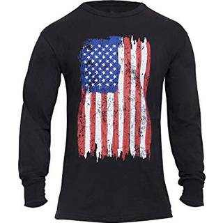Rothco US Flag Langærmet T-Shirt Sort / Rød / Sort