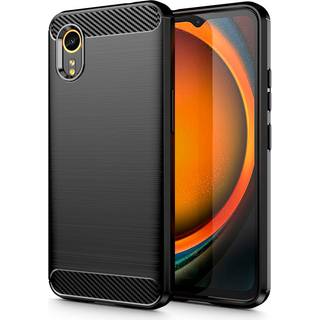 Samsung Galaxy Xcover 7 Tech-Protect Fleksibelt Plastik Carbon Bagside Cover - Sort