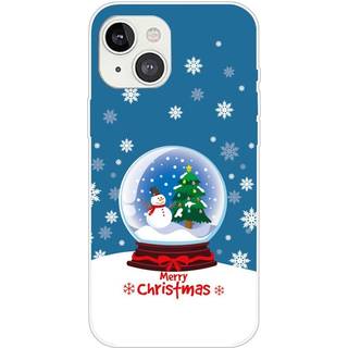 iPhone 15 Fleksibelt Plast Bagside Jule Cover - Merry Christmas - Snekugle