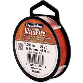 Beadalon Wildfire 0,006 i 0,15 mm brudstyrke 10 lb / 4,5 kg rød 50 yd / 45 m
