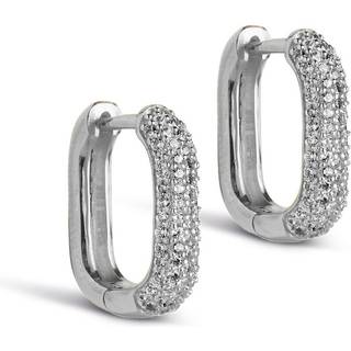 Enamel Copenhagen - Sparkling Square hoops, 15 mm - sølv