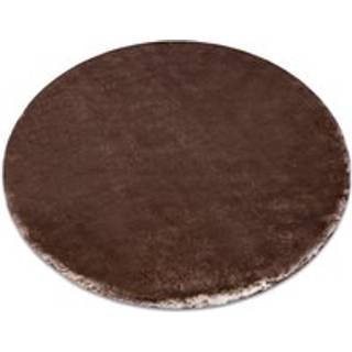 Tæppe LAPIN Shaggy hjul elfenben / chokolade skridsikker, vask cirkel 100 cm
