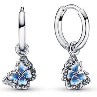 Pandora Butterfly Blue Sterling Sølv Øreringe med Emalje