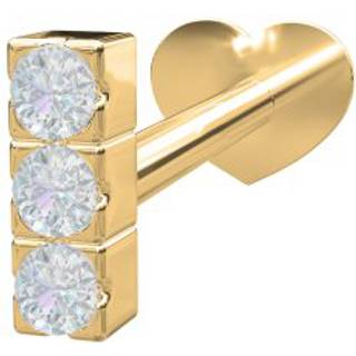 Piercing smykker - Pierce52 piercing i 14kt. guld med 3 diamanter lodret