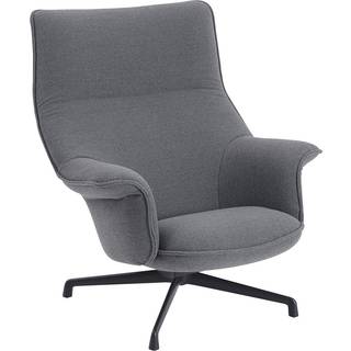 Muuto Doze Lænestol Høj Ryg Med Drejefod Ocean 80 / Antracitgrå - Lænestole Sort - 10827-BLCK_80