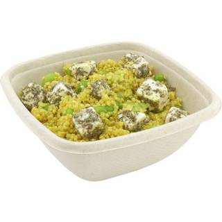 Bagasse skål 13,2x13,2x5,4cm 375 ml brun sukkerrør 500stk