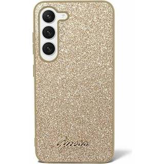 Samsung Galaxy S24 Guess Glitter Flakes Metal Logo Hybrid Cover - Guld