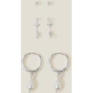 Accessorize Accessorize Sterling Silver Pearl Stud and Hoop Earrings