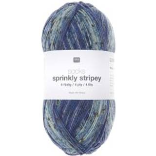 Socks Sprinkly Striply 4-fädig - Aqua