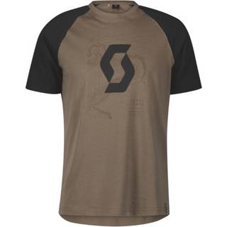 SCOTT Icon Raglan SS T-shirt, Beige/Sort - Størrelse Medium