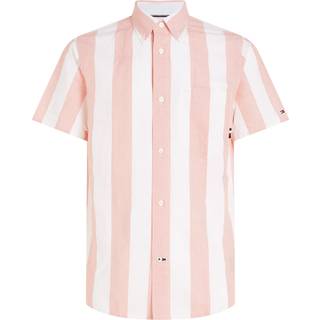 Tommy Hilfiger Herren Kurzarmhemd orange gestreift