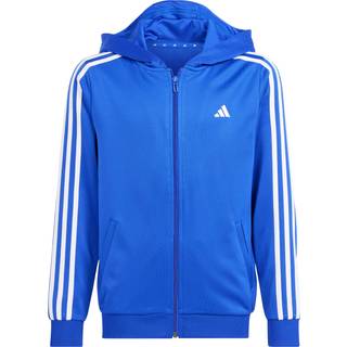 adidas Training Essentials 3 Stripes Zip Hoodie Kids - Blue, White, Size 164 - blue