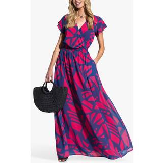 Hot Squash Hot Squash Maxikjole i pink chiffon med slå-om-top
