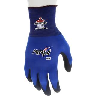 MCR Safety Lille ninja lite 18 gauge sort latex gratis polyurethan palm og fingerspidser coatede arbejdshandsker med bl? atletisk kvalitet nylonf