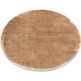 Tæppe LAPIN Shaggy hjul elfenben / brun, skridsikker, vask cirkel 100 cm