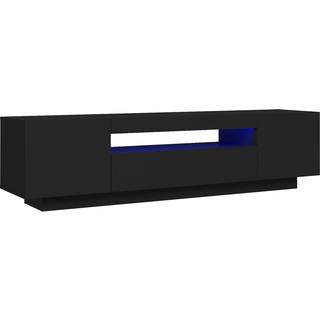 tv-bord med LED-lys 160x35x40 cm sort