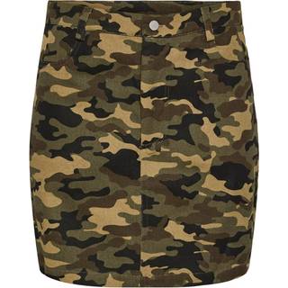 PIECES X DITTE ESTRUP X CILLE FJORD PCJESSICA SHORT SKIRT - Burnt Olive Camouflage Print - M