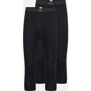Long johns m. gylp "3/4længde" 2-pak | 100% merino uld | Sort