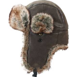 Avignon Unisex Flaps Hat Synthetic Leather Dark Brown, 59
