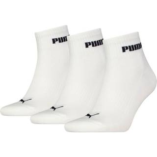 Puma Unisex Quarter Socks 3 pack, White, Size 43-46, Clothing - White - 43-46