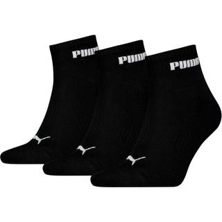 Puma Unisex Quarter Socks 3 pack, Black, Size 39-42, Clothing - Black - 39-42