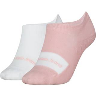 Calvin Klein 2-pak Women Footie High Cut Socks - White/Pink - One Size