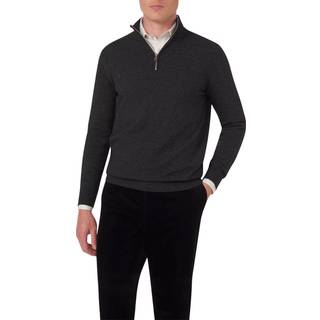 Oscar Jacobson - Regular Fit Half Zip Trøje Uld-Kashmir - størrelse S - Herre